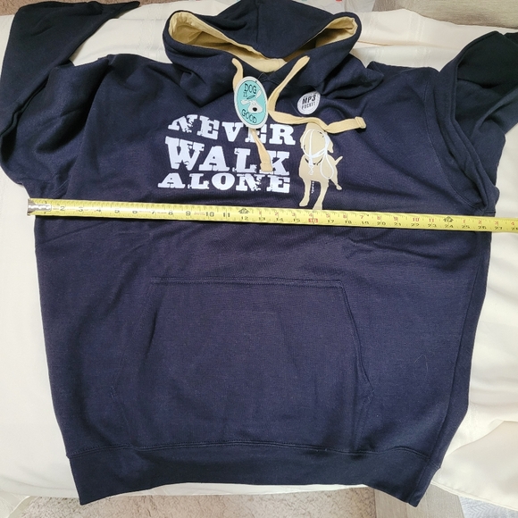 Dog Is Good Men's Graphic Hoodie Size XL Navy Blue "Never Walk Alone" NWT - Picture 8 of 9